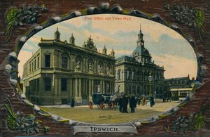 Urząd Pocztowy i Ratusz, Ipswich, Suffolk, c1905 autorstwa Unbekannt
