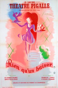 Plakat do „Tylko pocałunek”, w Théâtre Pigalle, Paryż, XX wiek
