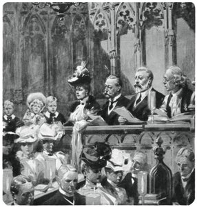Książę Albert na nabożeństwie dziękczynnym w opactwie za bezpieczny powrót rodziców z Indii, 1906 1937 autorstwa Unbekannt