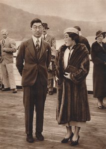Książę i księżniczka Chichibu przybywają na Queen Mary, 12 kwietnia 1937 r. autorstwa Unbekannt