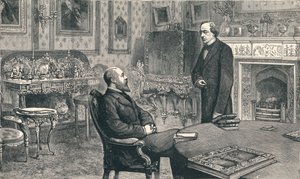 Książę Walii odwiedza Lorda Beaconsfielda w Hughenden Manor, 1896 r autorstwa Unbekannt