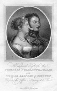 Księżniczka Charlotte Walii i książę Leopold Saxe-Coburg, 1816 autorstwa Unbekannt