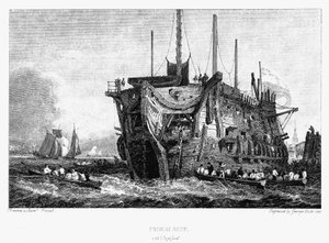Hulk więzienny w Deptford, Londyn, c1826 autorstwa Unbekannt