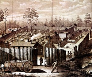 Palisada więzienna w Andersonville, Georgia, wojna secesyjna, 1861-1865 autorstwa Unbekannt