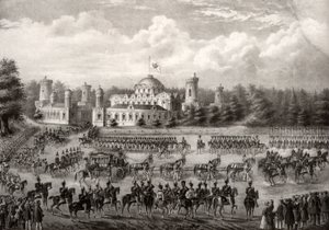 Procesja cara Mikołaja I do katedry Zaśnięcia z Pałacu Pietrowskich podczas jego koronacji w 1825, 1826 autorstwa Unbekannt