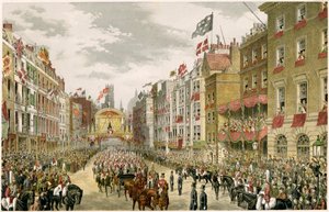 Procesja na Strand, Westminster, Londyn, 1863 autorstwa Unbekannt