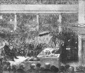Profesor Faraday wykłada w Instytucie Królewskim...1856, 1901. autorstwa Unbekannt