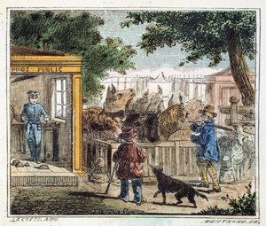 Waga publiczna używana do ważenia bydła na targu, 1867 autorstwa Unbekannt