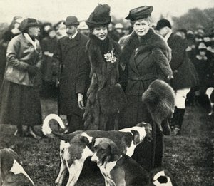 Królowa Maria i królowa Aleksandra na spotkaniu Polowania w West Norfolk w 1920, 1951. autorstwa Unbekannt