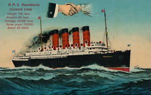R.M.S. Mauretania. Linia Cunarda, lata 30. XX wieku. autorstwa Unbekannt