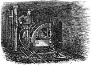 Maszyna do cięcia węgla na szynie, 1864 autorstwa Unbekannt
