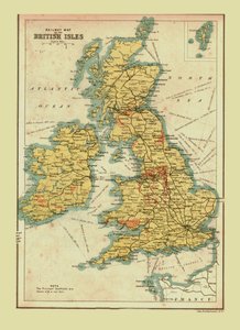 Mapa kolejowa Wysp Brytyjskich, 1902. autorstwa Unbekannt