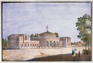 Dworzec kolejowy i francuska restauracja w Catharinhof, Sankt Petersburg, Rosja, XIX w. autorstwa Unbekannt