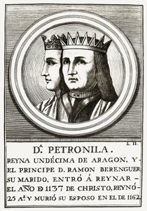 Raimond Berenger IV z Barcelony i Petronilla królowa Aragonii, grawerowanie. autorstwa Unbekannt