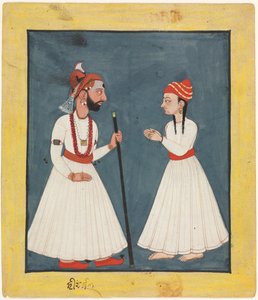 Raja Shamsher Sen z młodością, 1760-70. autorstwa Unbekannt