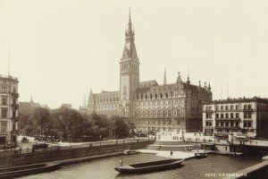 Ratusz w Hamburgu. około 1900 autorstwa Unbekannt