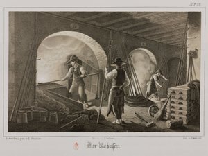 Przetwórstwo surowców, metalurgia Kucie metali szlachetnych, Niemcy, ok. 1851 autorstwa Unbekannt