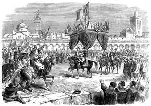 Przyjęcie cesarza Francji na nabrzeżu w Algierze, 1865 autorstwa Unbekannt