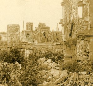 Katedra w Reims, Reims, północna Francja, c1914-c1918 autorstwa Unbekannt