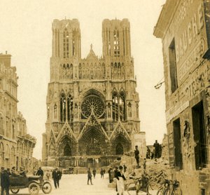 Katedra w Reims, Reims, północna Francja, c1914-c1918 autorstwa Unbekannt