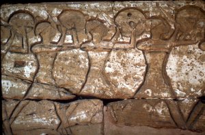 Relief żołnierzy, świątynia Ramzesa III, Medinet Habu, Luksor, Egipt, ok. XII w. p.n.e. autorstwa Unbekannt