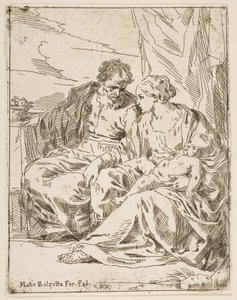 Odpocznij w locie do Egiptu, Maryja trzymająca Dzieciątko Chrystusa, podczas gdy św. 1637-1639 lub później. autorstwa Unbekannt