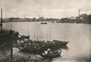Młyny ryżowe na potoku Poozoondoung, Rangun, 1900. autorstwa Unbekannt