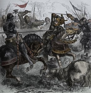 Ryszard III w Bosworth, 22 sierpnia 1485, c1880 autorstwa Unbekannt