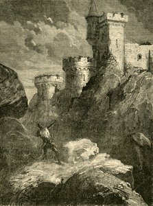 Richard I. Ranny podczas oblężenia zamku Chaluz, 1199, 1890. autorstwa Unbekannt