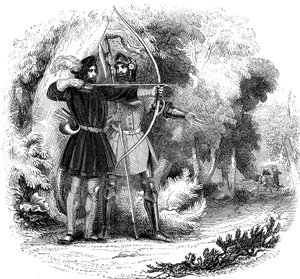 Robin Hood, legendarny angielski bohater ludowy, banita i orędownik biednych, początek XIX wieku autorstwa Unbekannt