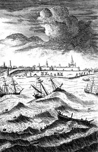Robinson Crusoe rozbity w Yarmouth, c1719 autorstwa Unbekannt