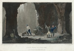 Sól kamienna: Górnicy przy pracy w kopalni soli pod Krakowem, Polska, ok. 1820 r. autorstwa Unbekannt