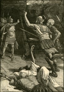 Żołnierze rzymscy strzelający do Świątyni Jerozolimskiej, 1890. autorstwa Unbekannt