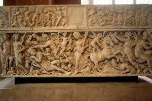 Rzymski sarkofag z legendą o Selene i Endymionie, 230-235 rne autorstwa Unbekannt