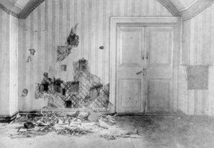 Sala egzekucji cara Mikołaja II i jego rodziny, Jekaterynburg, Rosja, 17 lipca 1918 autorstwa Unbekannt