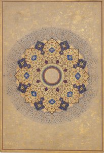 Rozeta z imionami i tytułami Shah Jahana, folio z albumu Shah Jahan, ca. 1645. autorstwa Unbekannt