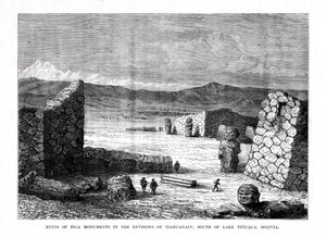 Ruiny Inków Zabytki w okolicach Tiahuanacu, na południe od jeziora Titicaca, Boliwia, 1877 autorstwa Unbekannt