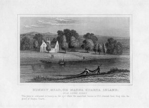 Runney Mead lub Magna Charta Island, niedaleko Egham, Surrey, XIX wiek autorstwa Unbekannt
