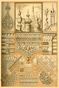 Rosyjski ornament architektoniczny i rzeźba w drewnie, 1898. autorstwa Unbekannt