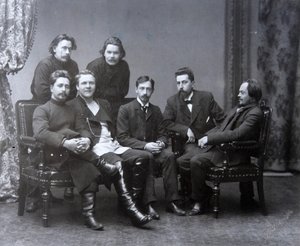 Rosyjski pisarz Maxim Gorky w grupie literackiej Sreda Wednesday, 1902 autorstwa Unbekannt