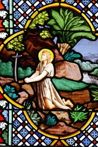 Katedra Saint-Corentin (Saint Corentin), Quimper Witraże: Jan Chrzciciel na pustyni, Quimper, Francja autorstwa Unbekannt