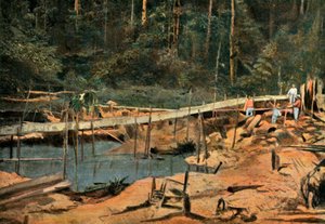 Święty Eliasz. Le Schluss Rigole Pour LOr, Śluza, poszukiwanie złota, 1900. autorstwa Unbekannt