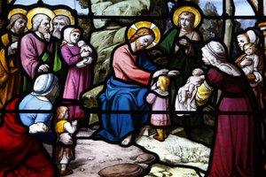 Kościół św. Aignana Jezus błogosławi dzieci, Chartres, Francja autorstwa Unbekannt