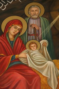 Obraz szopki kościoła koptyjskiego św. Antoniego, Jerozolima, Izrael autorstwa Unbekannt