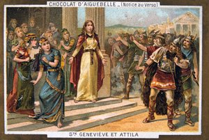 Św. Genowefa i Attyla, ok. 451 r., XIX w. autorstwa Unbekannt