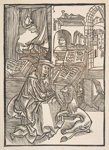 Święty Hieronim wyciągający cierń z lwiej stopy, Lyons 1508 copy.n.d. autorstwa Unbekannt