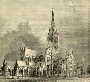 Katedra w Salisbury, 1890. autorstwa Unbekannt