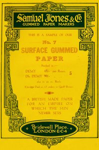 Reklama Samuel Jones & Company Gummed Paper Makers, 1919 autorstwa Unbekannt