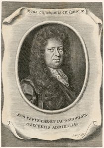 Samuel Pepys, angielski urzędnik ds. Aktów w Zarządzie Marynarki Wojennej i pamiętnikarz, 1666. autorstwa Unbekannt