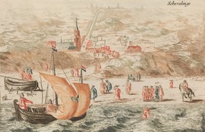 Schevelinge”, w: Tooneel Der Hoofdste Nederlands Huizen, En Lust Hoven, To T Leven A..., b.d. autorstwa Unbekannt